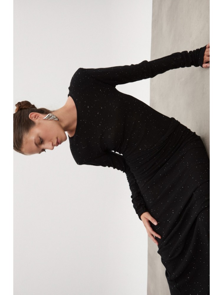 NADIA RAPTI Magnetic Knitted Bodysuit Black Μαύρο Κορμάκι