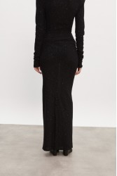 NADIA RAPTI Magnetic Knitted Maxi Skirt Black Μαύρη Μάξι Φούστα