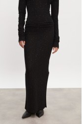 NADIA RAPTI Magnetic Knitted Maxi Skirt Black Μαύρη Μάξι Φούστα
