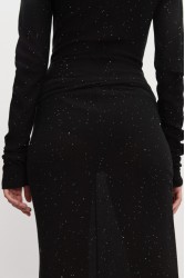 NADIA RAPTI Magnetic Knitted Maxi Skirt Black Μαύρη Μάξι Φούστα