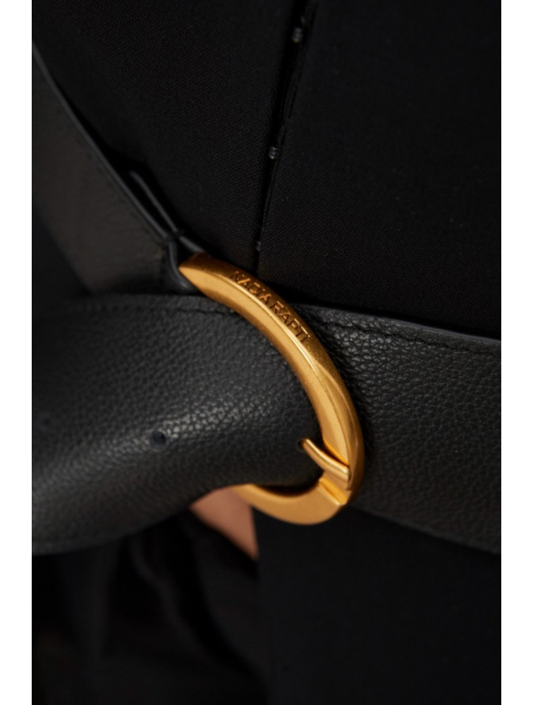 NADIA RAPTI Zoe Leather Belt Black Μαύρη Δερμάτινη Ζώνη