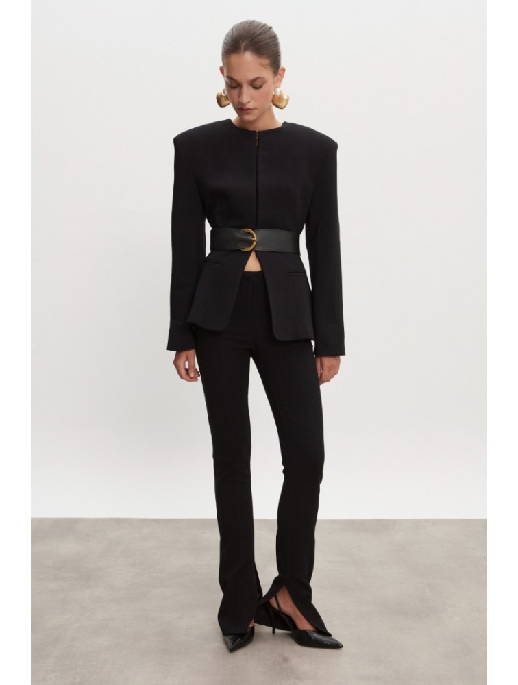 NADIA RAPTI Zoe Leather Belt Black Μαύρη Δερμάτινη Ζώνη