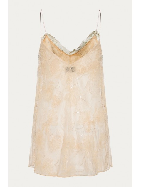 NIDODILEDA Opheliane Top Sequined Floral Δαντελένιο Τοπ με Παγέτα