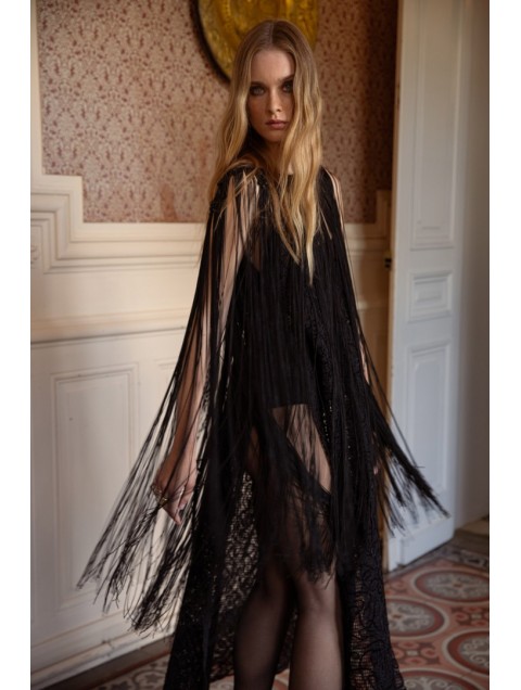 NIDODILEDA bonnet Multiwear Piece Μαύρο Τοπ με Κρόσια