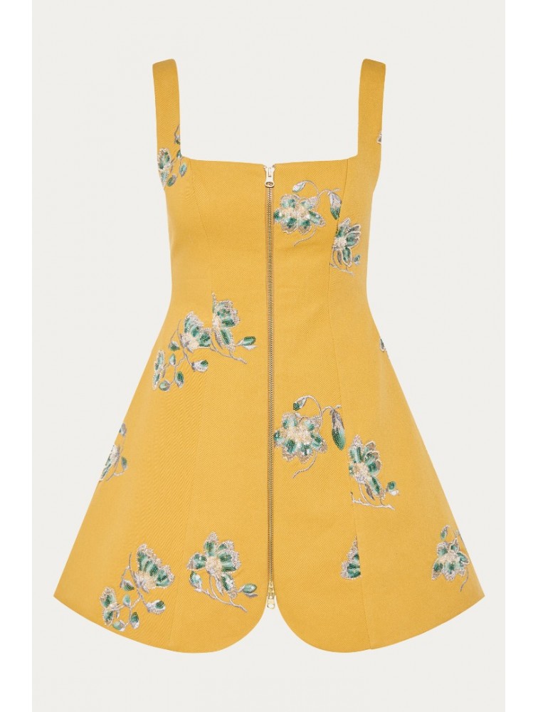NIDODILEDA Afar Gilet Dress Floral Beaded Embroidered