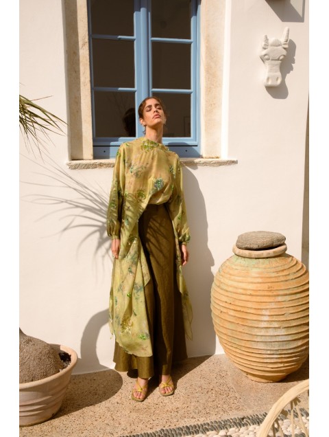 NIDODILEDA Elvir Pants High Waist Ψηλόμεση Χακί Παντελόνα