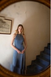 NIDODILEDA Stance Dress Satin Denim Blue