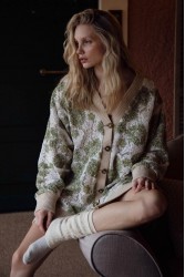 NIDODILEDA Fayora Cardigan Floral Beaded Φλοράλ Ζακέτα