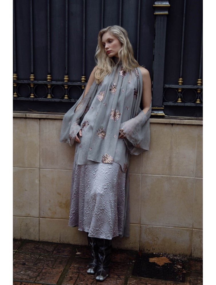 NIDODILEDA Tariya Top Sequined Slitted