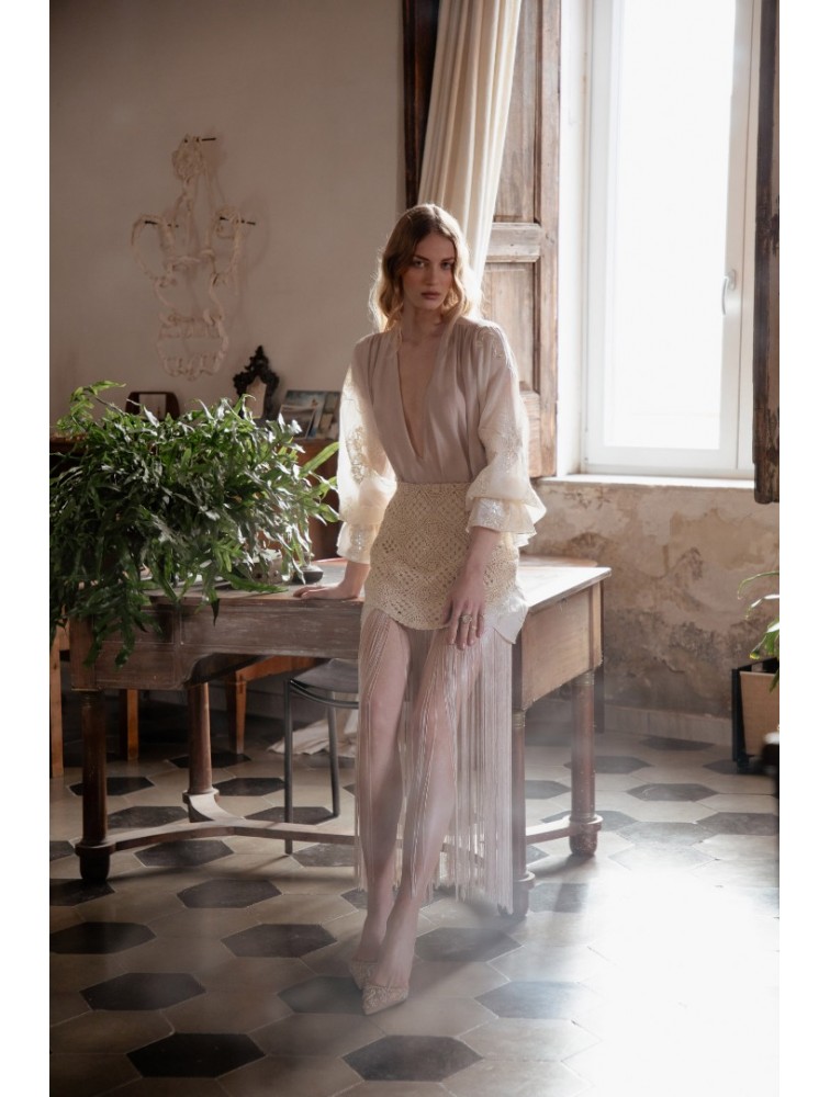 NIDODILEDA Glaze Skirt Sand Φούστα Στο Χρώμα Της Άμμου