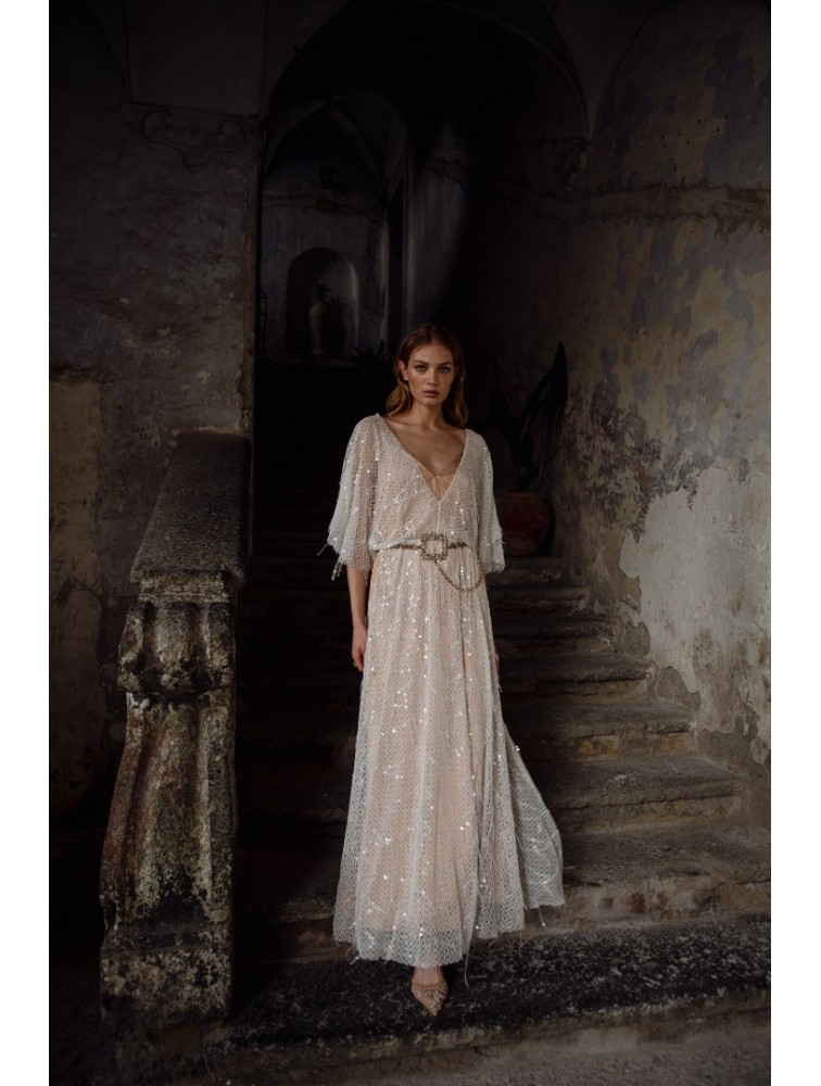 NIDODILEDA Ezra Slit Dress Off White Εκρού Φόρεμα