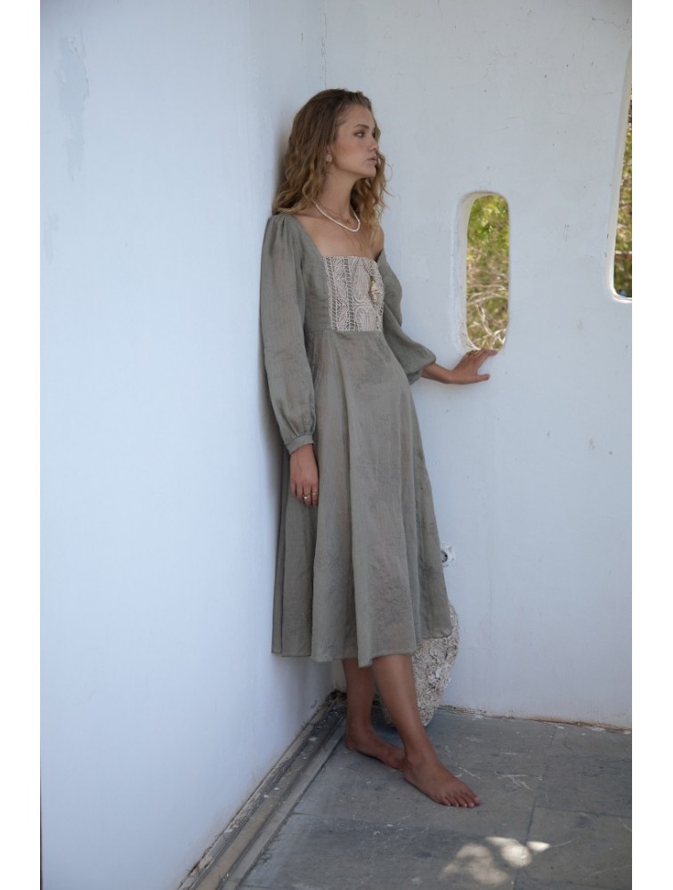 NIDODILEDA Liora Dress Light Grey Γκρι Φόρεμα