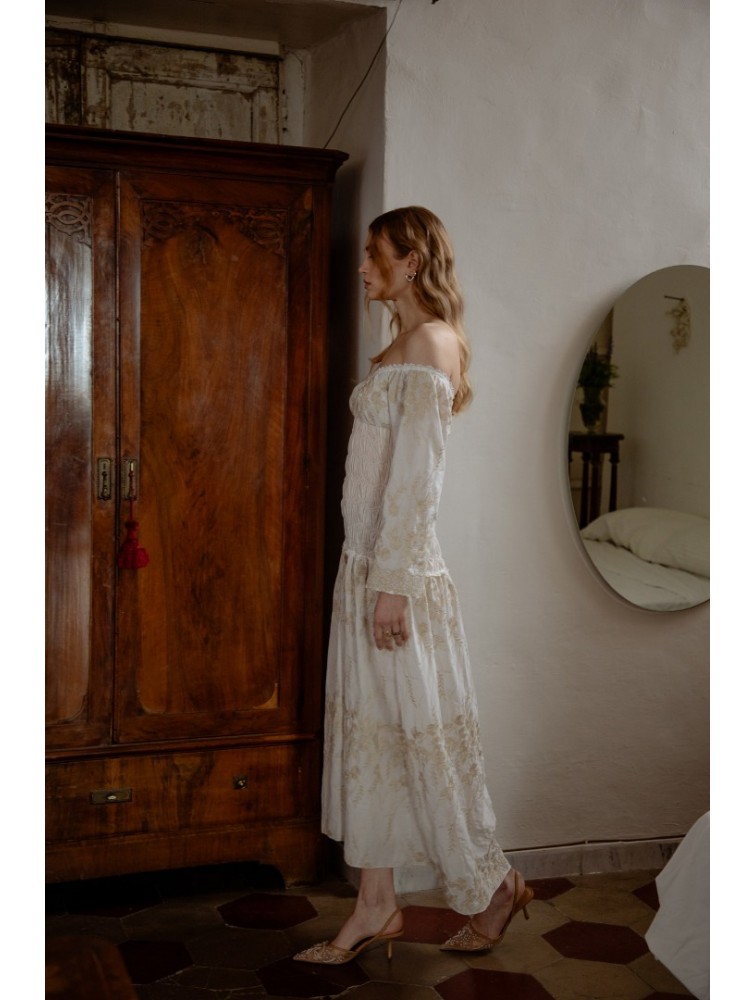 NIDODILEDA Muse Dress Off White Beige Εκρού Φόρεμα
