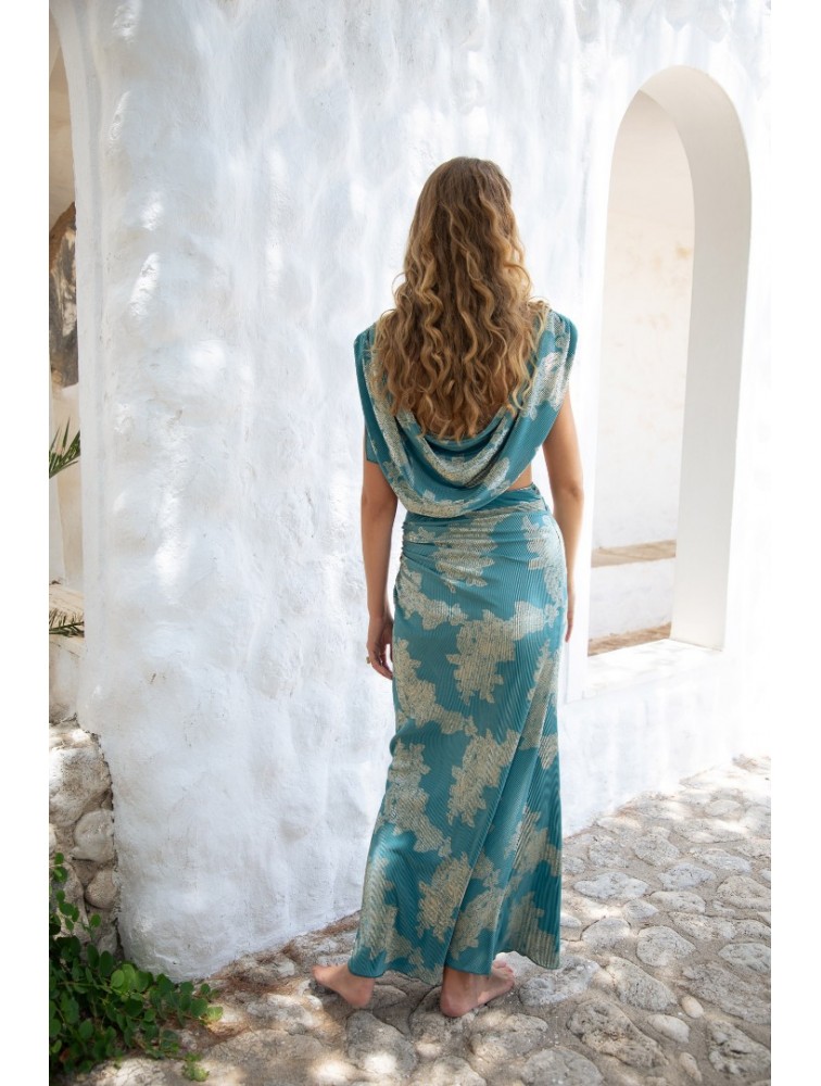 NIDODILEDA Oceanne Top Peacock Blue