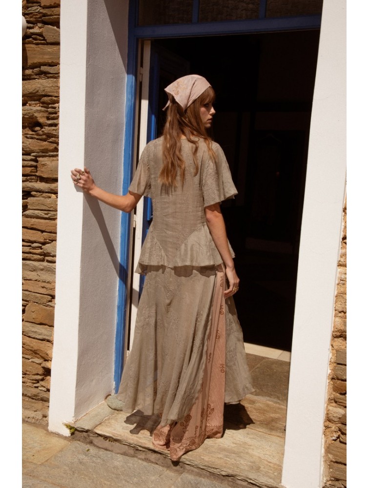 NIDODILEDA Smooth Topdress Light Grey Ανοιχτό Γκρι Τοπ Φόρεμα