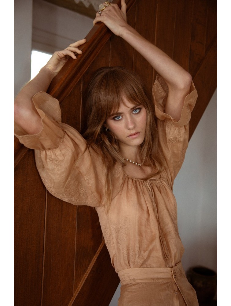 NIDODILEDA Unique Playsuit Light Peach Beige Ροδακινί Ολόσωμο Σόρτς