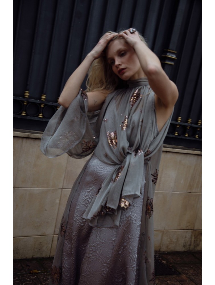 NIDODILEDA Tariya Top Sequined Slitted