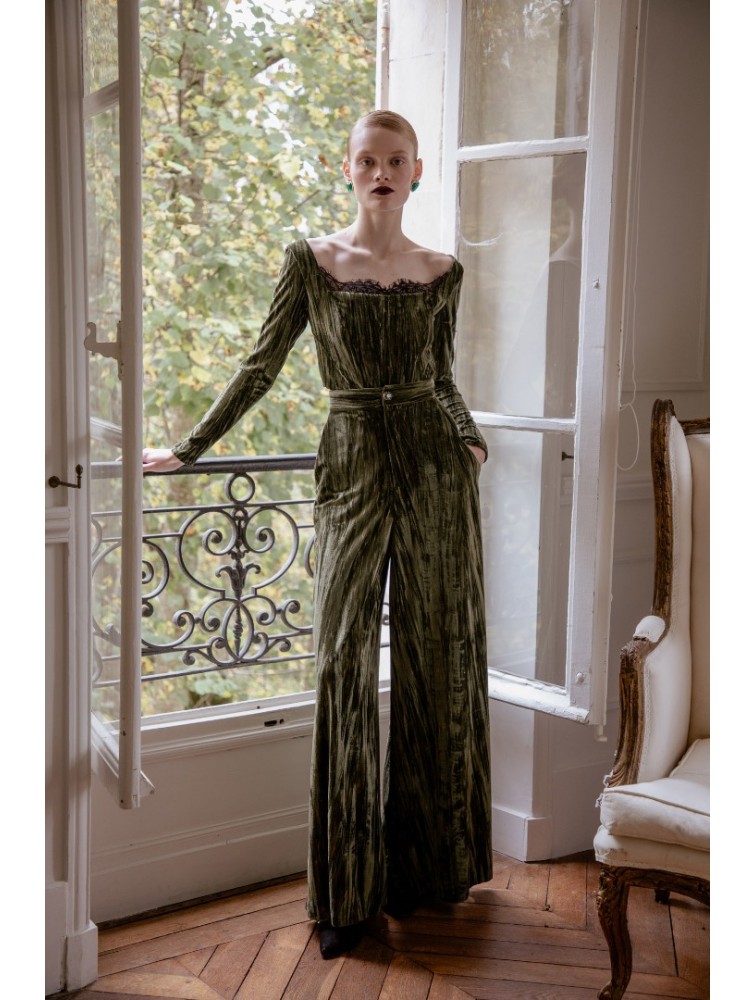 NIDODILEDA Generis Velvet Pants Olive Green Χακί Βελούδινη Παντελόνα