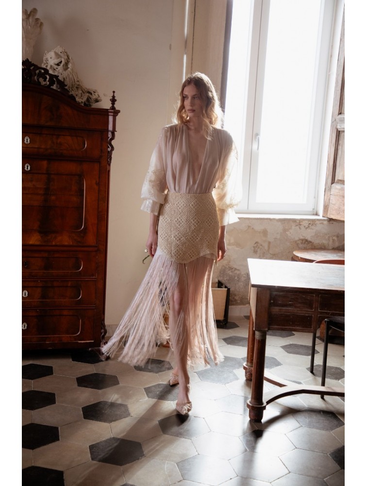 NIDODILEDA Glaze Skirt Sand Φούστα Στο Χρώμα Της Άμμου