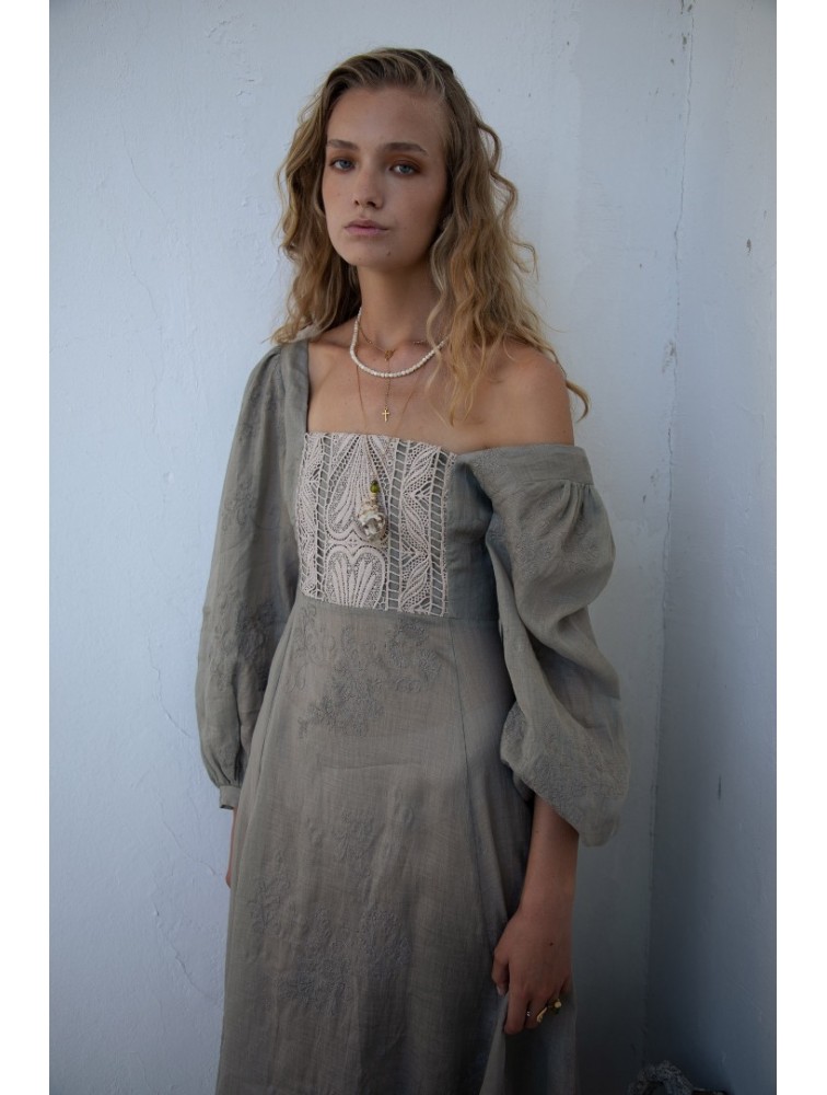 NIDODILEDA Liora Dress Light Grey Γκρι Φόρεμα