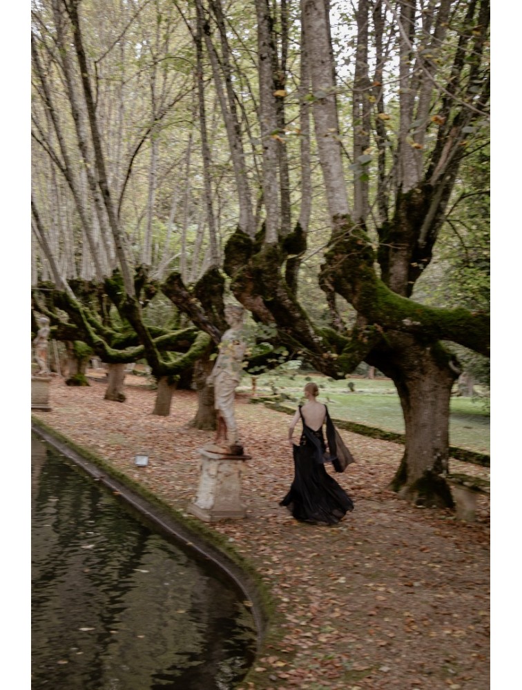 NIDODILEDA Omnia Dress Black Velvet Lace Μαύρο Βελούδινο Φόρεμα με Δαντέλα