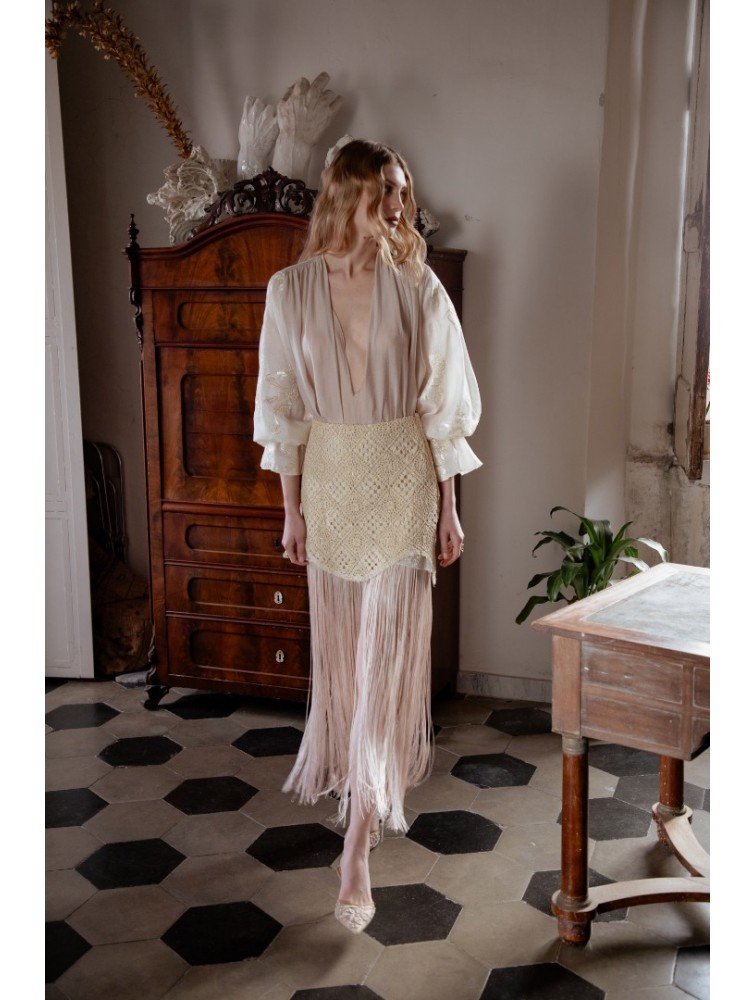 NIDODILEDA Glaze Skirt Sand Φούστα Στο Χρώμα Της Άμμου