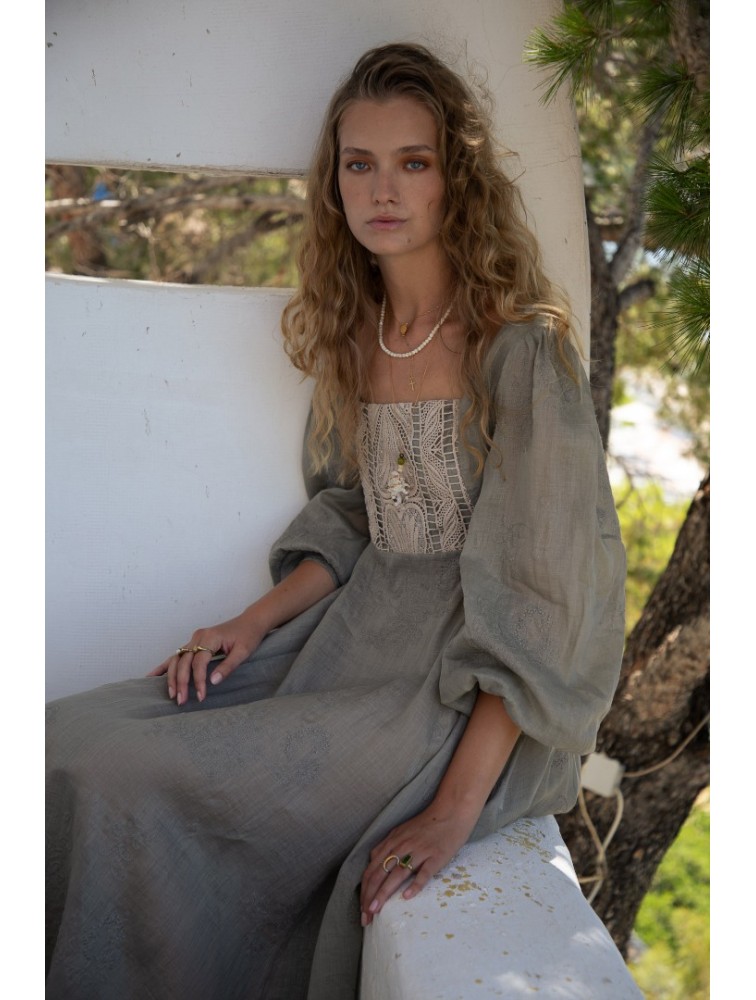 NIDODILEDA Liora Dress Light Grey Γκρι Φόρεμα