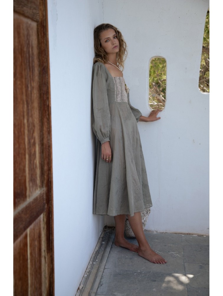 NIDODILEDA Liora Dress Light Grey Γκρι Φόρεμα