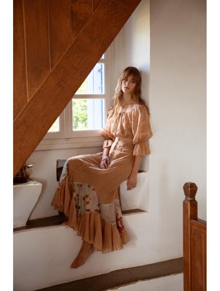 NIDODILEDA Unique Playsuit Light Peach Beige Ροδακινί Ολόσωμο Σόρτς