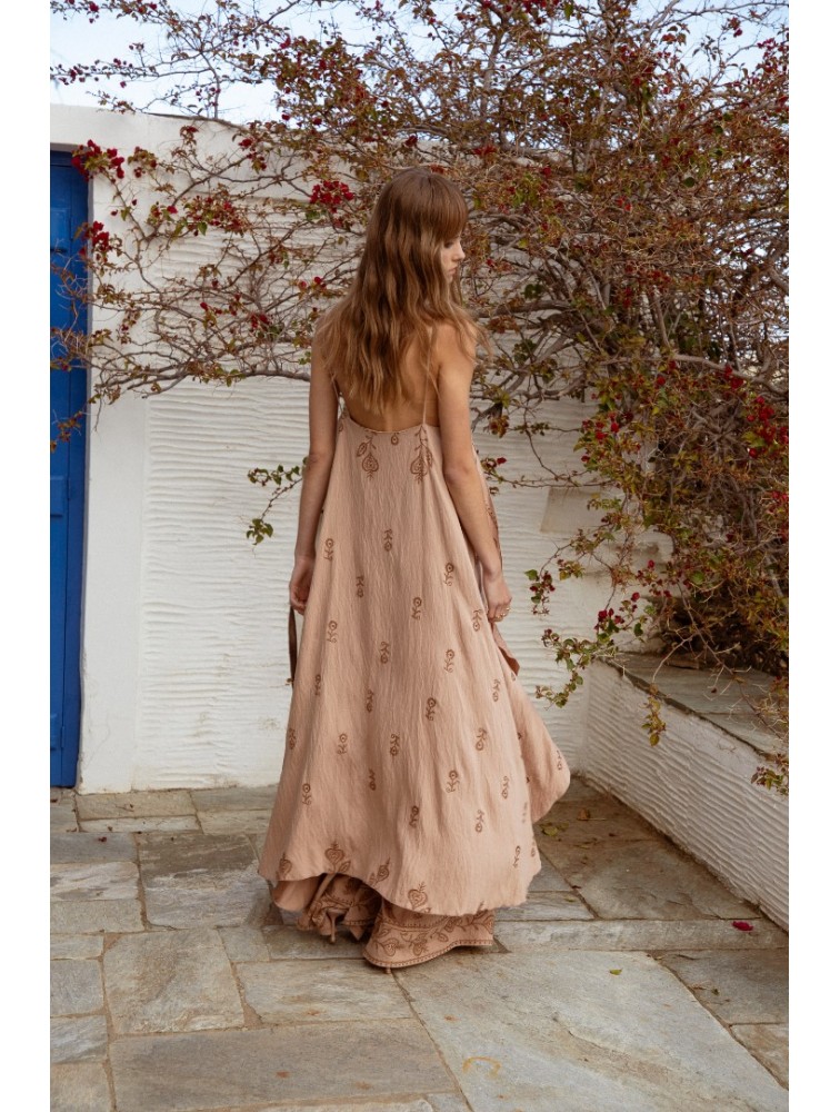 NIDODILEDA Azari Top Peach Beige Ροδακινί Μπεζ Τοπ