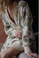 NIDODILEDA Fayora Cardigan Floral Beaded Φλοράλ Ζακέτα