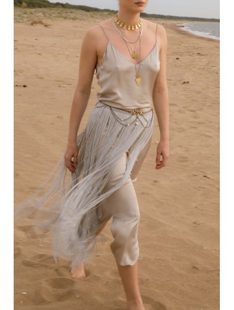 NIDODILEDA Fringing Silver Dress