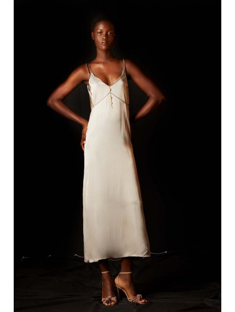NIDODILEDA Fringing Silver Dress
