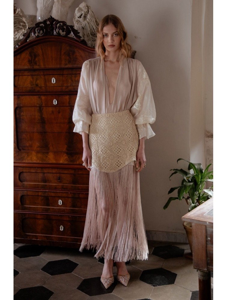 NIDODILEDA Glaze Skirt Sand Φούστα Στο Χρώμα Της Άμμου