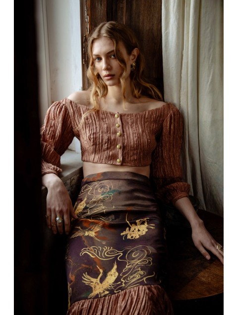 NIDODILEDA Innocent Top Brown 