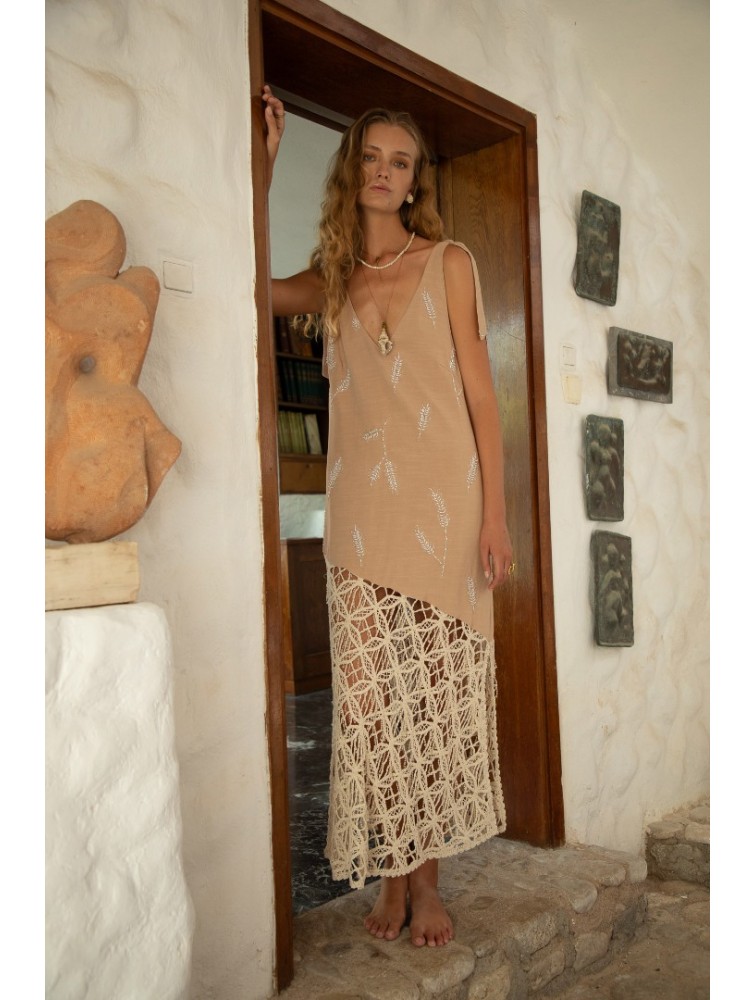 NIDODILEDA Isa Dress Dusty Pink Off White