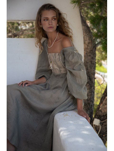 NIDODILEDA Liora Dress Light Grey Γκρι Φόρεμα