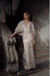 NIDODILEDA Galen Dress Silvery Nude Ασημί Μπεζ Φόρεμα