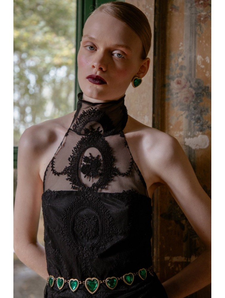NIDODILEDA Prae Bodysuit Black lace Μαύρο Κορμάκι με δαντέλα