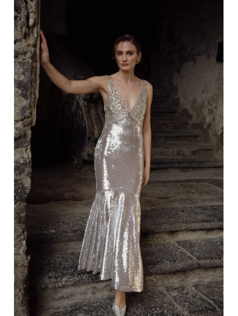 NIDODILEDA Wonder Dress Silvery Ασημί Φόρεμα