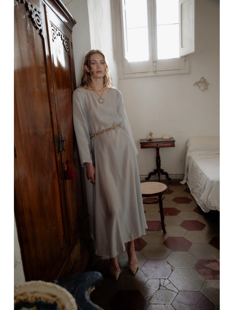 NIDODILEDA Cielo Dress Light Blue Grey Γαλάζιο Γκρι Φόρεμα
