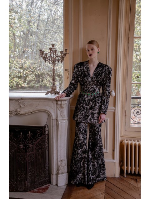 NIDODILEDA Flores Printed Flares Black n White NIDODILEDA Flores Printed Flares Black n White