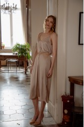 NIDODILEDA Fresh Dress Puro Σατέν Φόρεμα Στο Χρώμα Του Πούρου
