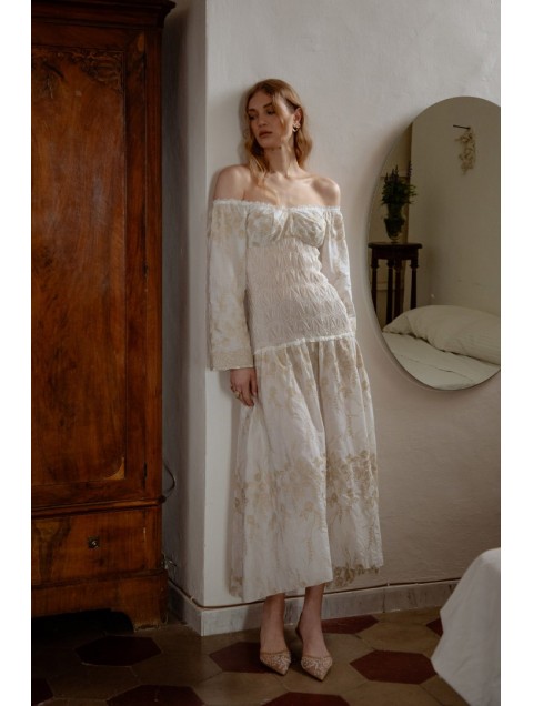 NIDODILEDA Muse Dress Off White Beige 