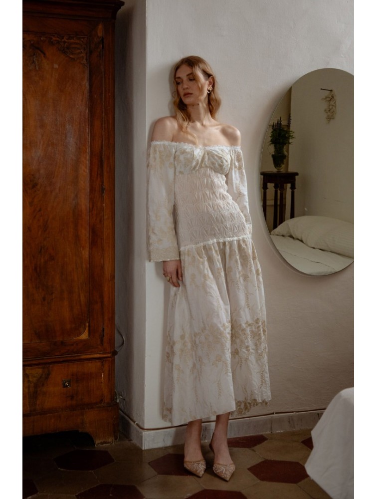 NIDODILEDA Muse Dress Off White Beige Εκρού Φόρεμα
