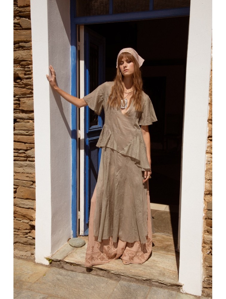 NIDODILEDA Smooth Topdress Light Grey Ανοιχτό Γκρι Τοπ Φόρεμα