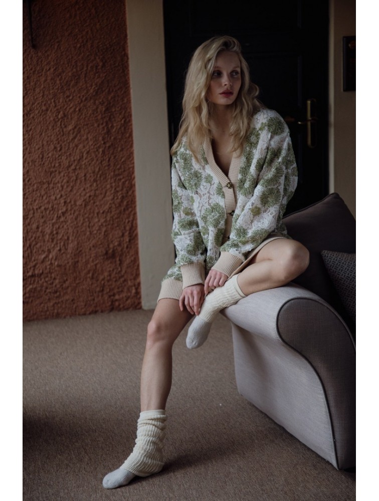 NIDODILEDA Fayora Cardigan Floral Beaded Φλοράλ Ζακέτα