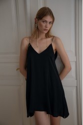 NIDODILEDA Autumn mini dress Μαύρο μίνι φόρεμα