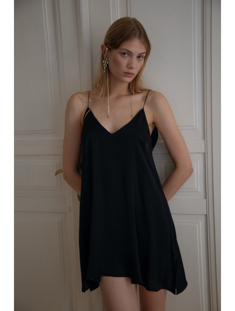 NIDODILEDA Autumn mini dress Μαύρο μίνι φόρεμα