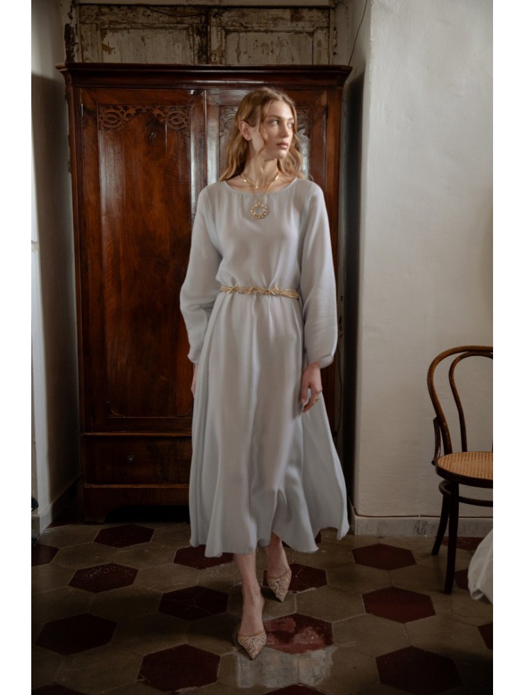NIDODILEDA Cielo Dress Light Blue Grey Γαλάζιο Γκρι Φόρεμα